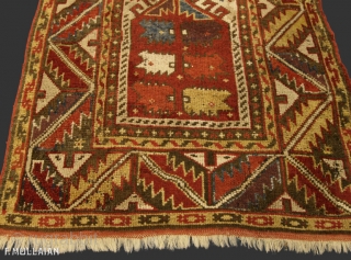 Antique Turkish Konya Rug, ca. 1880,

96 × 83 cm (3' 1" × 2' 8"),
                   