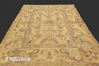 This is an antique Turkish Ottoman textile woven during the end of the 19th century circa 1880-1900 and measures 266 x 190CM in size. This peace has a highly floral design with  ...