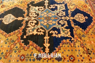 Beautiful Antique Bakshayesh Unique Geometric 
Design North West Persia Rug, ca. 1880,
137 × 132 cm (4' 5" × 4' 3")
             