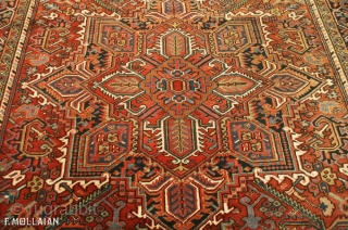 Beautiful Antique Persian Heriz Carpet, ca. 1920
347 × 245 cm (11' 4" × 8' 0")

The price for Extra EU: €1,385.25             