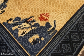 This is an Antique Chinese Peking Rug woven circa 1920 with a beautiful dragon design.
177 × 118 cm (5' 9" × 3' 10")
          
