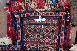 Early Flat weave Baluch Salt Bag-- approx 16 × 22”


Likely Khorasan. Predominance of white is unique among Baluch textiles. Amazingly fine weft float and sumak work. Note cowrie shell embellishment. Condition notwithstanding,  ...
