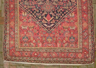 Malayer 4 ft 5 x 13 ft 6 inches. Obviously rare and unusual size. possibly 19th century. Pretty nice condition. Low but no foundation showing. Note red abrash.
$40 UPS to Lower 48. 