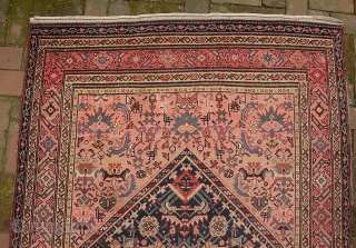 Malayer 4 ft 5 x 13 ft 6 inches. Obviously rare and unusual size. possibly 19th century. Pretty nice condition. Low but no foundation showing. Note red abrash.
$40 UPS to Lower 48. 