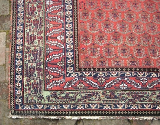 Malayer. 6 ft by 10 ft 2 inches. Rare gallery size piece. circa 1900. Floppy weave. Cotton foundation. All good dyes with really nice green in the border. Pile is low but  ...