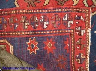 Kazak-- 3.4 x 6 ft 1 in. Interesting and decorative 19th cent. Obvious condition issues. Please call for condition Report. $20 UPS to lower 48. Check out  fresh posts on our  ...
