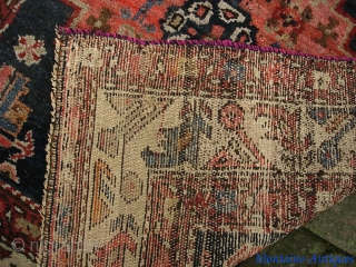 West Persian Village-- 3 ft 5 in x 5 ft 2 inches. Wool weft. Most likely Kurdish, possibly Kolyai. Weave is thick, heavy, plush-- but also floppy. $25 UPS to lower 48. 