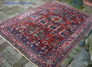 West Persian Village-- 4 ft 6  x 6 ft 6 inches. Sure looks Kurdish with Bidjar design, colors, abrashes. Looking at the weave I think it might be from Mehriban. Original  ...