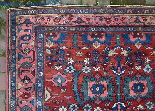 West Persian Village-- 4 ft 6  x 6 ft 6 inches. Sure looks Kurdish with Bidjar design, colors, abrashes. Looking at the weave I think it might be from Mehriban. Original  ...