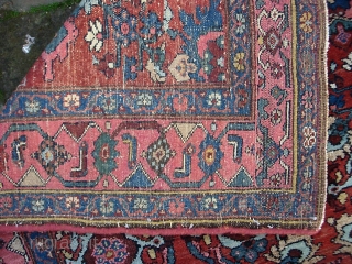 West Persian Village-- 4 ft 6  x 6 ft 6 inches. Sure looks Kurdish with Bidjar design, colors, abrashes. Looking at the weave I think it might be from Mehriban. Original  ...