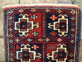 Kurdish Pillow-- 13 x 22 inches. We acquired a collection of small rugs. A pile of tribal pieces which I will post 6 per day until they are gone.
Probably Khorasan Kurd. Cute,  ...