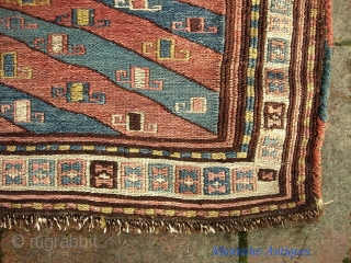 Bagface -- 16 x 16 inches. Weft wrapped + soumac. Reference Housego Plate 16. Northwest Persia or South Caucasus. Nicely woven little ethnographic thing in very good condition $15 UPS to Lower  ...