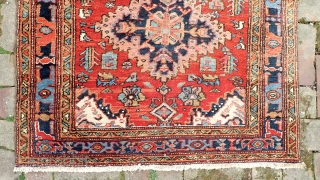 Heriz Runner-- c. 1920-- 3.3 x 14.6--  Heavy and densely knotted piece. Beautiful lively Northwest colors. Very clean and pristine. Please see all photos. US shipping: $40 please call the shop  ...