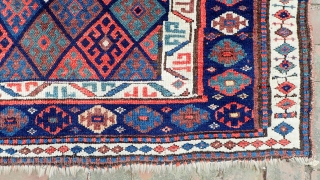 ENORMOUS FINE JAFF FACE-- 37 x 51--  Most sumptuous Kurd bag face. Exceptional quality wool w/ beautiful saturated natural dyes. Exceptional condition indicates it was revered and well cared for.
CONDITION: Plush  ...