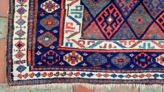 ENORMOUS FINE JAFF FACE-- 37 x 51--  Most sumptuous Kurd bag face. Exceptional quality wool w/ beautiful saturated natural dyes. Exceptional condition indicates it was revered and well cared for.
CONDITION: Plush  ...