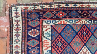 ENORMOUS FINE JAFF FACE-- 37 x 51--  Most sumptuous Kurd bag face. Exceptional quality wool w/ beautiful saturated natural dyes. Exceptional condition indicates it was revered and well cared for.
CONDITION: Plush  ...