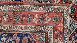 Northwest/ Kurd/ Heriz c. 1900-- 4 x 6.10--  If this were on cotton rather than wool foundation I might call it Heriz based on weave which is double weft and depressed  ...