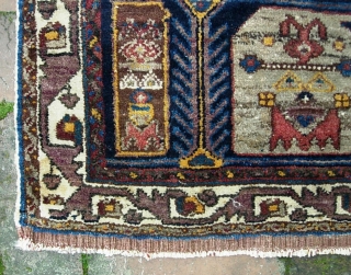 Afshar-- 24 x 32 inches. Some fugitive dyes but still  very interesting and finely knotted piece. $20 ups to Lower 48           