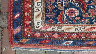 Kurdish Choval--  22 x 51 inches. Bright, plush, colorful old piece in near mint condition. Elements of design and other things suggest Veramin area. The weave is more typical of northwest  ...