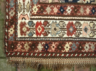 Kurd (?) Runner-- 3 ft 6 in x 13 ft 9 in. Really unique floppy old thing on wool foundation. Shows some wear in the center but pretty innocuous because of the  ...