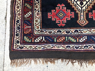 Veramin Zaronim--  4 ft 3 in x 8 ft. Bags and pushtis are more abundant. Older tribal Veramins are rarely seen in this size. Very nice older piece with abundant abrashes.  ...