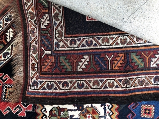 Veramin Zaronim--  4 ft 3 in x 8 ft. Bags and pushtis are more abundant. Older tribal Veramins are rarely seen in this size. Very nice older piece with abundant abrashes.  ...