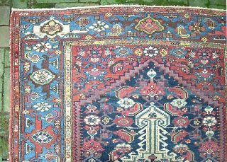 Hamadan. 4 ft 3 x 6 ft 5. West Persian Village rug with white anchor medallion and turtle border. We just posted a whole slug of fresh stuff. Check it out @  ...