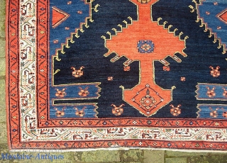 Malayer-- 4 ft 5 x 7 ft 2. Sarouk weave with ferocious open field design. We just posted a whole slug of fresh stuff. Check it out @ http://www.montaine-antiques.com/oriental-rugs/    