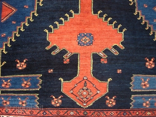 Malayer-- 4 ft 5 x 7 ft 2. Sarouk weave with ferocious open field design. We just posted a whole slug of fresh stuff. Check it out @ http://www.montaine-antiques.com/oriental-rugs/    