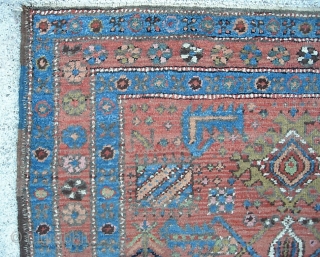 Heriz Runner. 3 ft 2 x 10 ft 3. Heriz weave with oversized medallions and Serapi coloration. We just posted a whole slug of fresh stuff. Check it out @ http://www.montaine-antiques.com/oriental-rugs/  