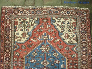 Heriz/Serapi 3 ft 4 x 4 ft 7. Rare small size.  Low but even pile. We just posted a whole slug of fresh stuff Check it out @ http://www.montaine-antiques.com/oriental-rugs/   