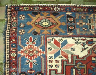 Bahktiari 4 ft 1 in x 5 ft 8 in. Beautiful old thing with knockout colors.  $20 UPS to Lower 48.  Check out recent finds @ http://www.montaine-antiques.com/oriental-rugs/    