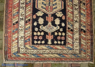 Northwest-- circa 1900--3 ft 5 inches x 11 ft 7 inches. Fine old Tribal textile. Some fucine (as is typical of rugs of this period.) Just a beautiful and decorative early piece  ...