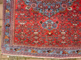 Bidjar-- 4 ft 0 inches x 5 ft 4 inches. Bright and gorgeous piece on wool foundation... very good all original condition. Sold it a while back. Recently bought it back. Wheel  ...