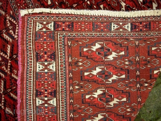 Turkoman-- Large bag 29 x 51 inches. Old piece. Extremely finely knotted. A couple small drips of something that will be easy to remove. Aside from that quite good condition.   