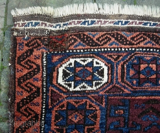 Baluch --21 x 29 inches. larger piece with fine wool and nice colors. We have just posted 40 nice fresh pieces on the web site: www.montaine-antiques.com.       