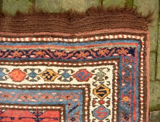 Sauj Bulak-- 3.5 x 14.1. Honest old ethnographic Kurd. Please call for condition Report. Check out abundant fresh posts on our web site: http://www.montaine-antiques.com/oriental-rugs/         