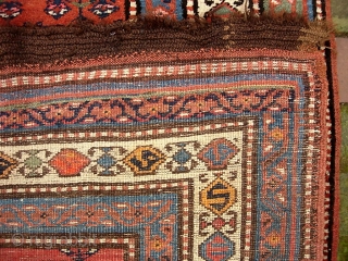 Sauj Bulak-- 3.5 x 14.1. Honest old ethnographic Kurd. Please call for condition Report. Check out abundant fresh posts on our web site: http://www.montaine-antiques.com/oriental-rugs/         