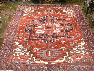 Serapi-- 9.4 x 12. Opulent. Please call for condition Report. Check out abundant fresh posts on our web site: http://www.montaine-antiques.com/oriental-rugs/             