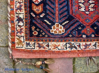 Southwest-- 15 x 20 inches. Interesting details. Please call for condition Report. Check out abundant fresh posts on our web site: http://www.montaine-antiques.com/oriental-rugs/           