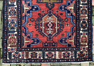 NW/Heriz-- approx 3.3 x 4.10-- Fine compact double weft. Excellent colors. Excellent condition. Call me for detailed in hand condition report. $20 shipping. Please check out recent pickings: http://www.montaine-antiques.com/oriental-rugs/    