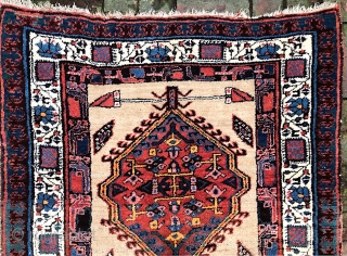 Serab--approx 3.3 x 5.3-- It's rare to find one in scatter size-- especially one with such terrific colors. Hugely decorative and useful size. Excellent condition. Call me for detailed in hand condition  ...
