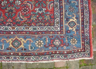 Bidjar-- 6 ft 0 inches x 9 ft 7 inches. Nice thick heavy one on wool foundation. Very useful and hard to find size.  Dramatic abrashes. A little bit wider at  ...