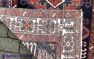 Kuba-- 3.4 x 9.2 -- date 1331 translates to 1913. Colors etc consistent with this period. Very fine weave. Good condition with minor issues. Call me for detailed in hand condition report.  ...