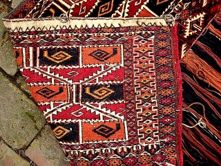 Turkoman-- 12 x 33" --  Finely knotted and excellent condition. (rigged to wall hang).
 Call me for detailed in hand condition report. $15 shipping. Please check out recent pickings: http://www.montaine-antiques.com/oriental-rugs/  