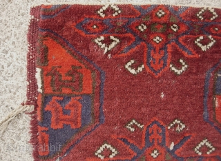 Beshir Torba 38 inches by 22 inches. At first glance this looks like a corner fragment of a carpet size rug. But it is actually a large Beshir bag face. Confusing because  ...