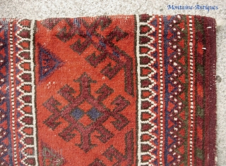 Beshir Torba 38 inches by 22 inches. At first glance this looks like a corner fragment of a carpet size rug. But it is actually a large Beshir bag face. Confusing because  ...