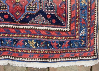 Afshar 4 ft 5 in by 6 ft 0 in.  An old and blingy looking tribal rug. The pile is good throughout. Someone must have really liked this rug because they  ...