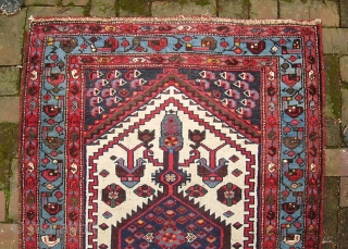 Hamadan--3 ft 3 x 4 ft 11 inches. Same rug with white medallion and anchors is shown see Runge plate 22-- identified as Tozli village near Zenjan. $20 UPS to Lower 48  ...