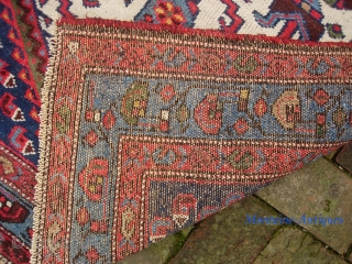 Hamadan--3 ft 3 x 4 ft 11 inches. Same rug with white medallion and anchors is shown see Runge plate 22-- identified as Tozli village near Zenjan. $20 UPS to Lower 48  ...